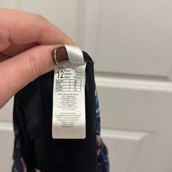 SEAFOLLY swimsuit bottoms US size 8/ Australia size 12. Base color is black. - Picture 3 of 8